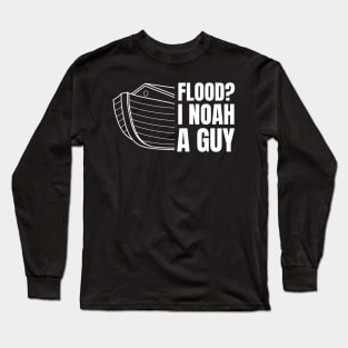 Funny God Jesus Religious Faith Pun Noah Meme Joke  Gift Long Sleeve T-Shirt